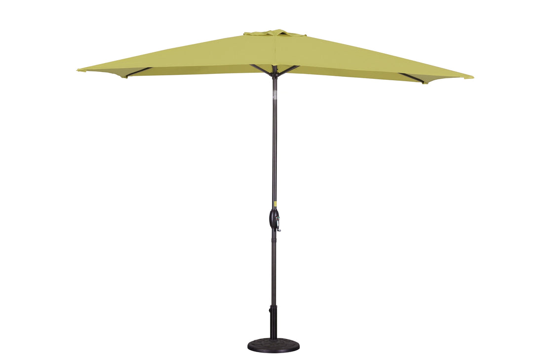 Rectangular Patio Umbrella 6.5 Ft. X 10 Ft. With Tilt, Crank And 6 Sturdy Ribs For Deck, Lawn, Pool In Lime Green Lime Green Aluminium