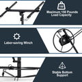 11Ft Lift Drywall Panel Hoist Jack For Ceiling Black Black Iron Plastic
