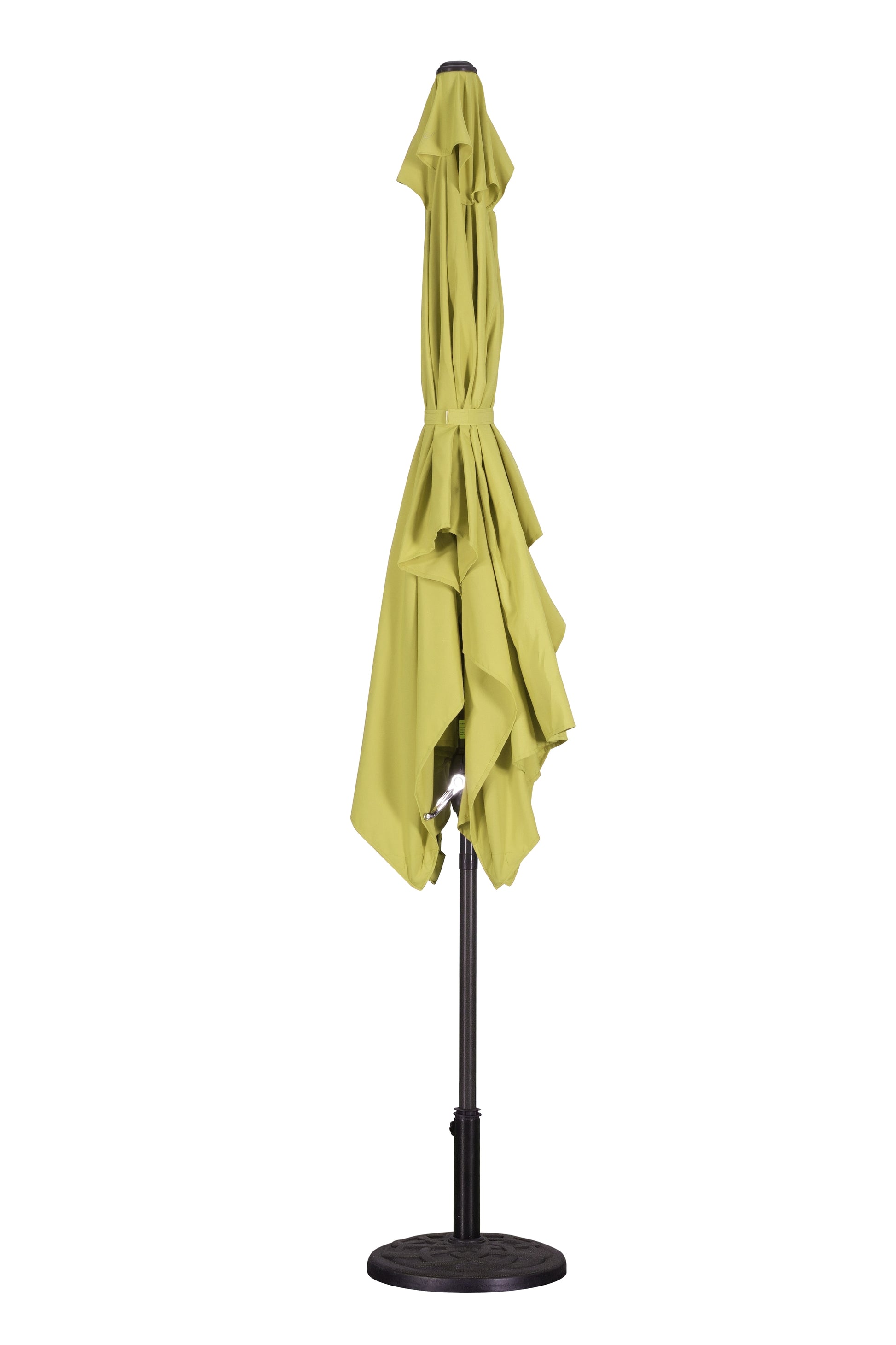 Rectangular Patio Umbrella 6.5 Ft. X 10 Ft. With Tilt, Crank And 6 Sturdy Ribs For Deck, Lawn, Pool In Lime Green Lime Green Aluminium