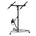 11Ft Lift Drywall Panel Hoist Jack For Ceiling Black Black Iron Plastic