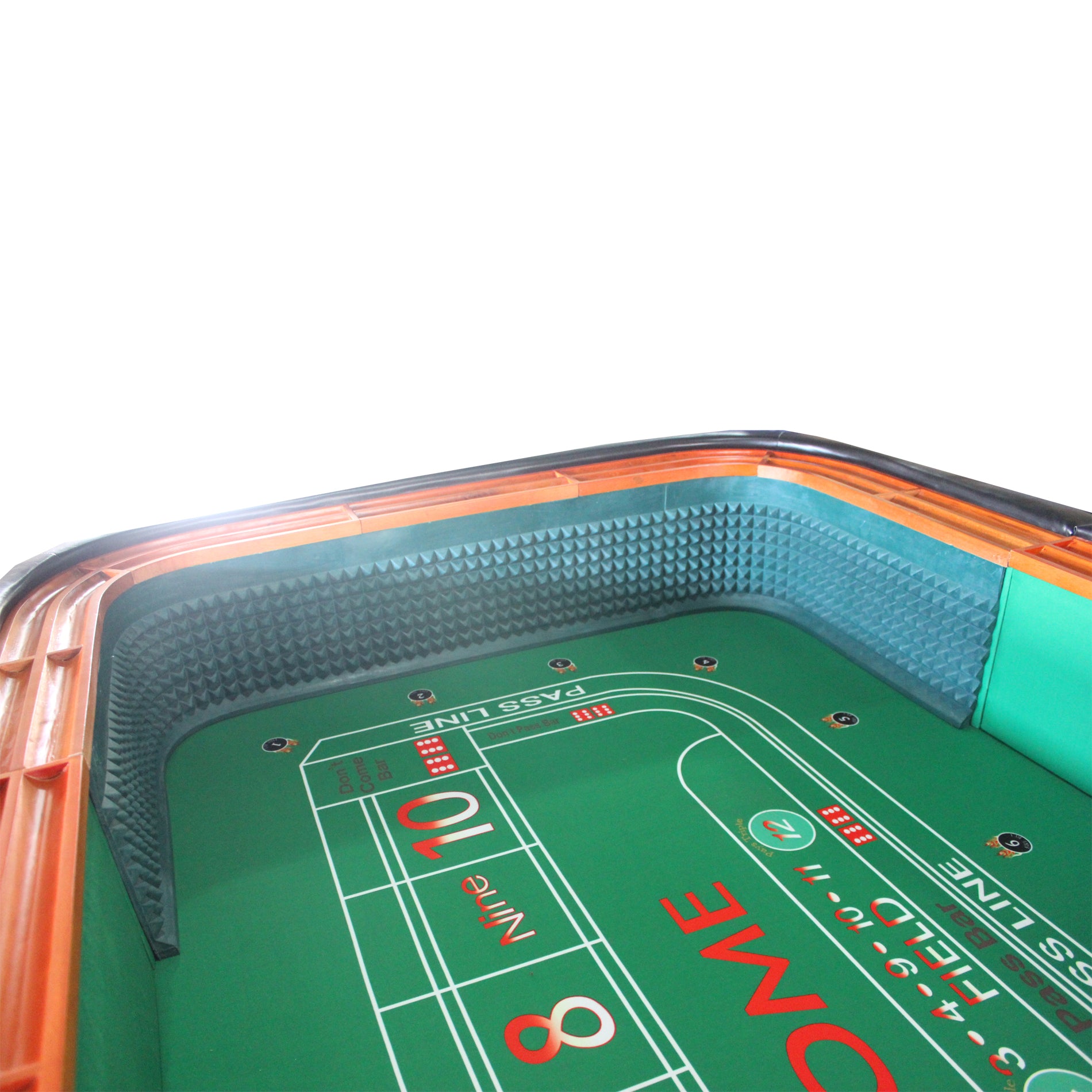 12 Feet Deluxe Craps Dice Green Felt Luxury Casino Game Poker Table With Diamond Pyramid Bumper Rubber Green Luxury,Modern Wood