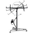11Ft Lift Drywall Panel Hoist Jack For Ceiling Black Black Iron Plastic