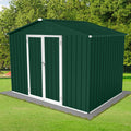 Metal Garden Sheds 6Ftx8Ft Outdoor Green White Green Metal