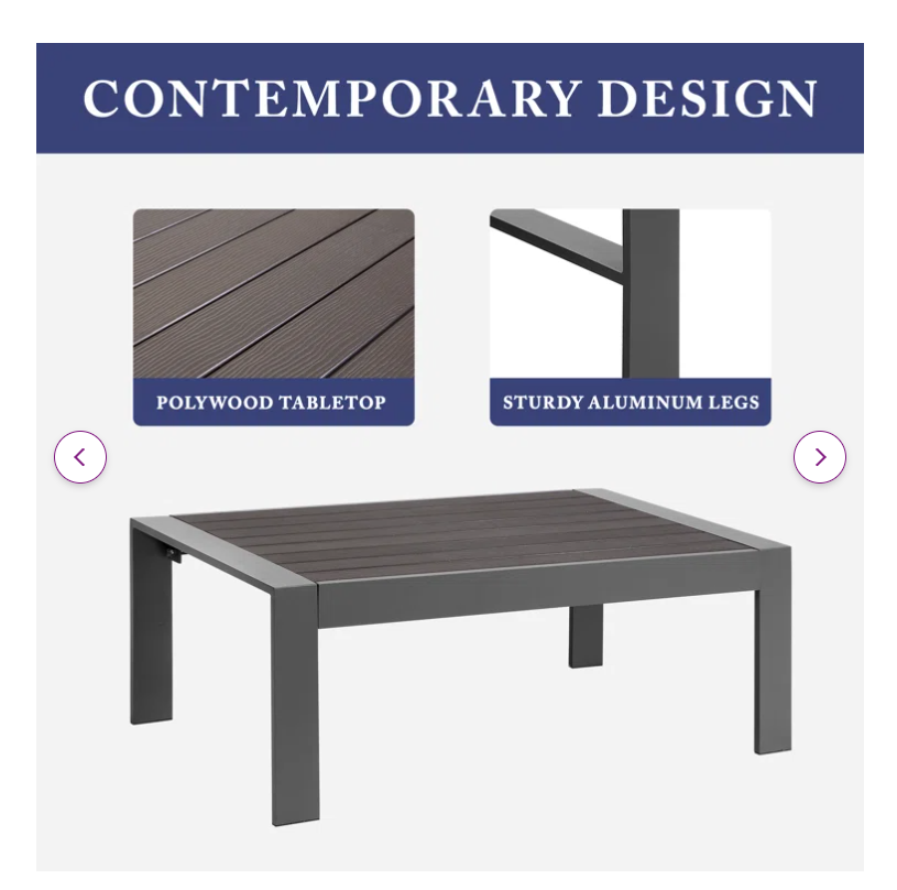 3 Pieces Outdoor All Weather Conversation Setsectional Sofa, Corner Sofas, Grey Aluminum With Dark Grey Cushions Dark Grey Aluminum