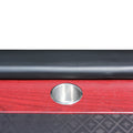 96Inch Oval 10 Players Black Speed Cloth Surface Red Racetrack Luna Wooden Legs Poker Table Black Red Wood