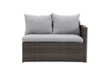 7 Pieces Pe Rattan Wicker Patio Dining Sectional Cusions Sofa Set With Grey Cushions Grey Wicker