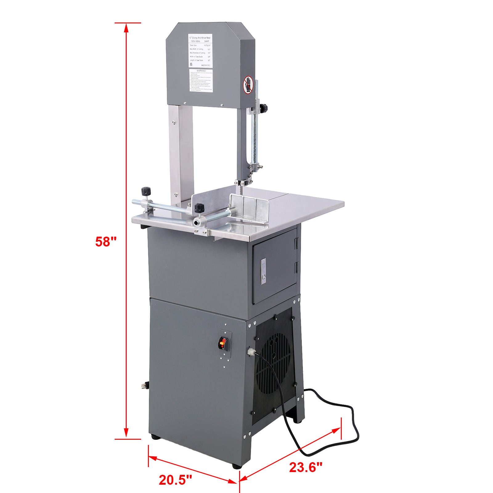 2 In 1 Commercial Butcher Band Saw And Sausage Stuffermachine Slicer Meat Bone Sausage Carne Gray Steel