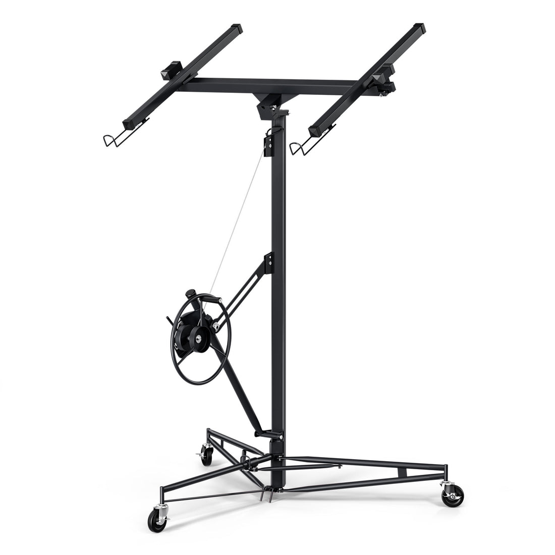 16Ft Lift Drywall Panel Hoist Jack For Ceiling Black Black Iron Plastic