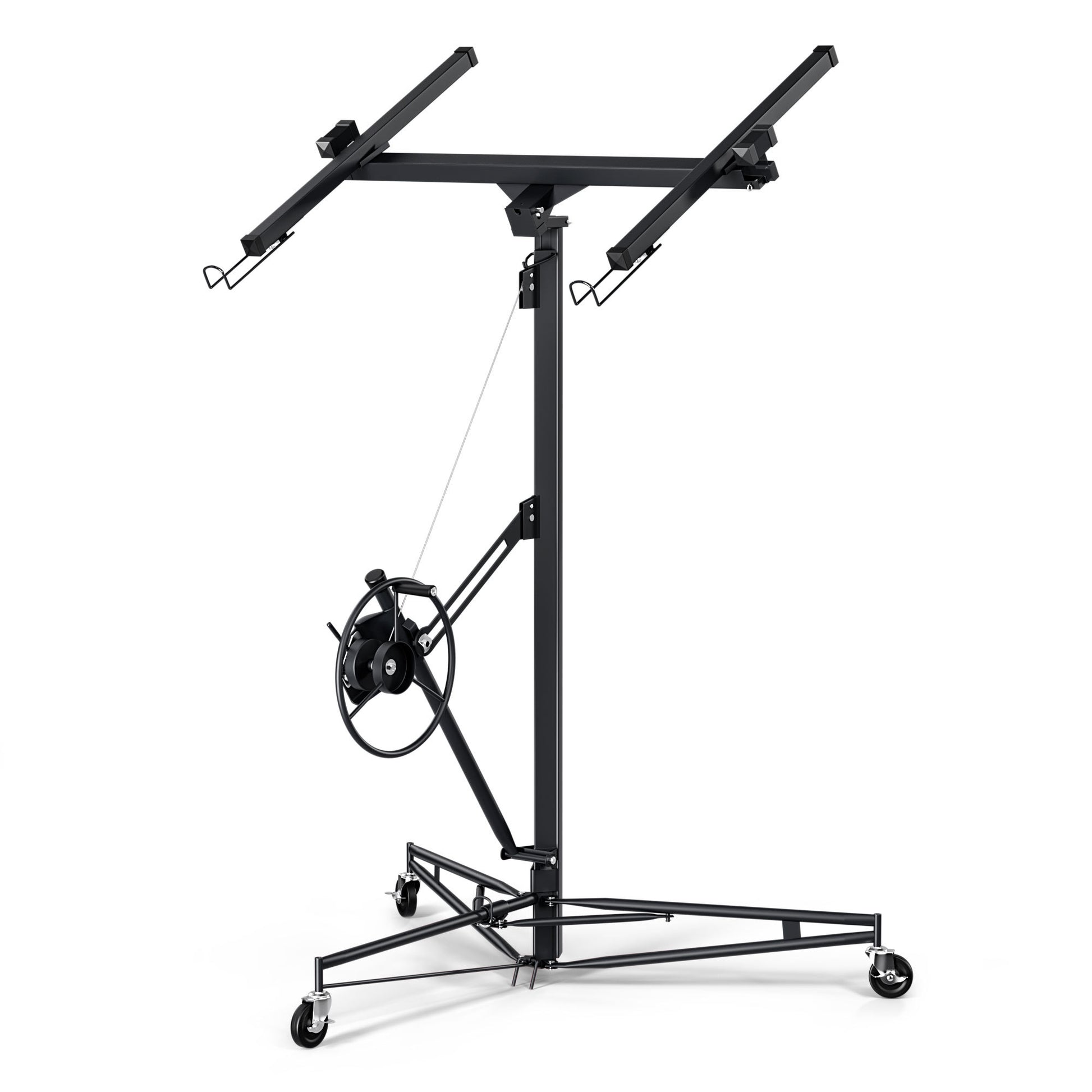 16Ft Lift Drywall Panel Hoist Jack For Ceiling Black Black Iron Plastic