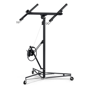 16Ft Lift Drywall Panel Hoist Jack For Ceiling Black Black Iron Plastic