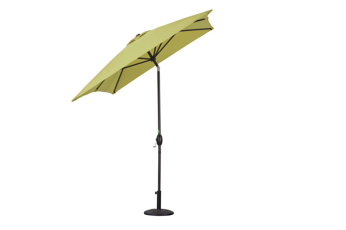 Rectangular Patio Umbrella 6.5 Ft. X 10 Ft. With Tilt, Crank And 6 Sturdy Ribs For Deck, Lawn, Pool In Lime Green Lime Green Aluminium