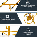 16Ft Lift Drywall Panel Hoist Jack For Ceiling Yellow Yellow Iron Plastic