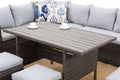 7 Pieces Pe Rattan Wicker Patio Dining Sectional Cusions Sofa Set With Grey Cushions Grey Wicker