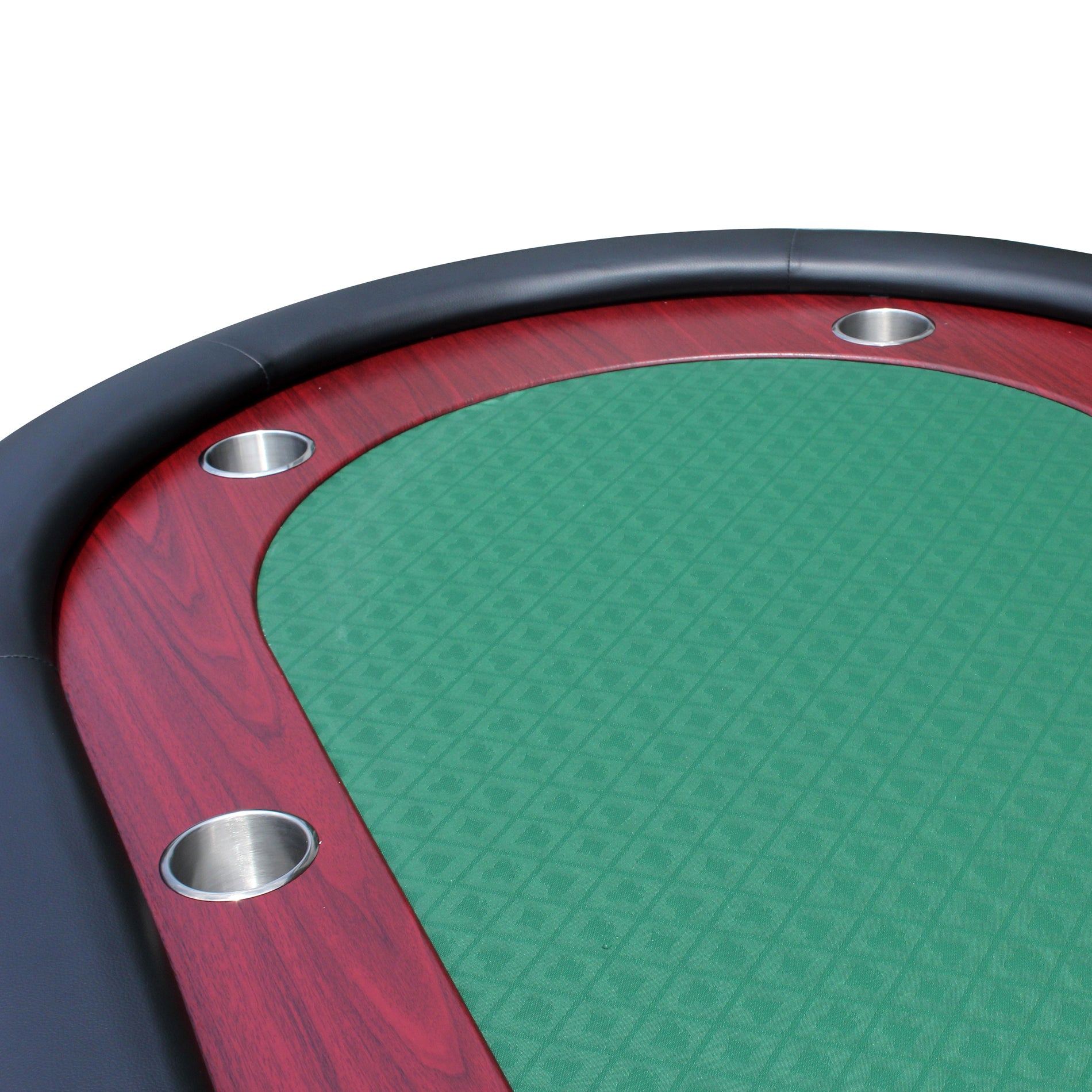 96Inch Oval 10 Players Green Waterproof Cloth Red Racetrack Luna Wooden Legs Poker Table Green Wood