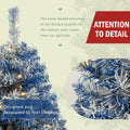 Pre Lit Xmas Tree Artificial Christmas 4 Piece Set,Garland, Wreath And Set Of 2 Entrance Trees X Mas With Led Lights, Christmas Tree Blue Pvc