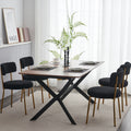 Set Of 2 Mid Century Modern Dining Chairs Teddy Fabric Upholstery Curved Back Metal Frame Black Elegant And Comfortable Kitchen Chairs Black Metal
