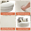 Swivel Accent Barrel Chair With 5 Movable Pillow 360 Degree Swivel Round Sofa Chair For Living Room,Bedroom, Hotel, Beige Beige Foam Corduroy