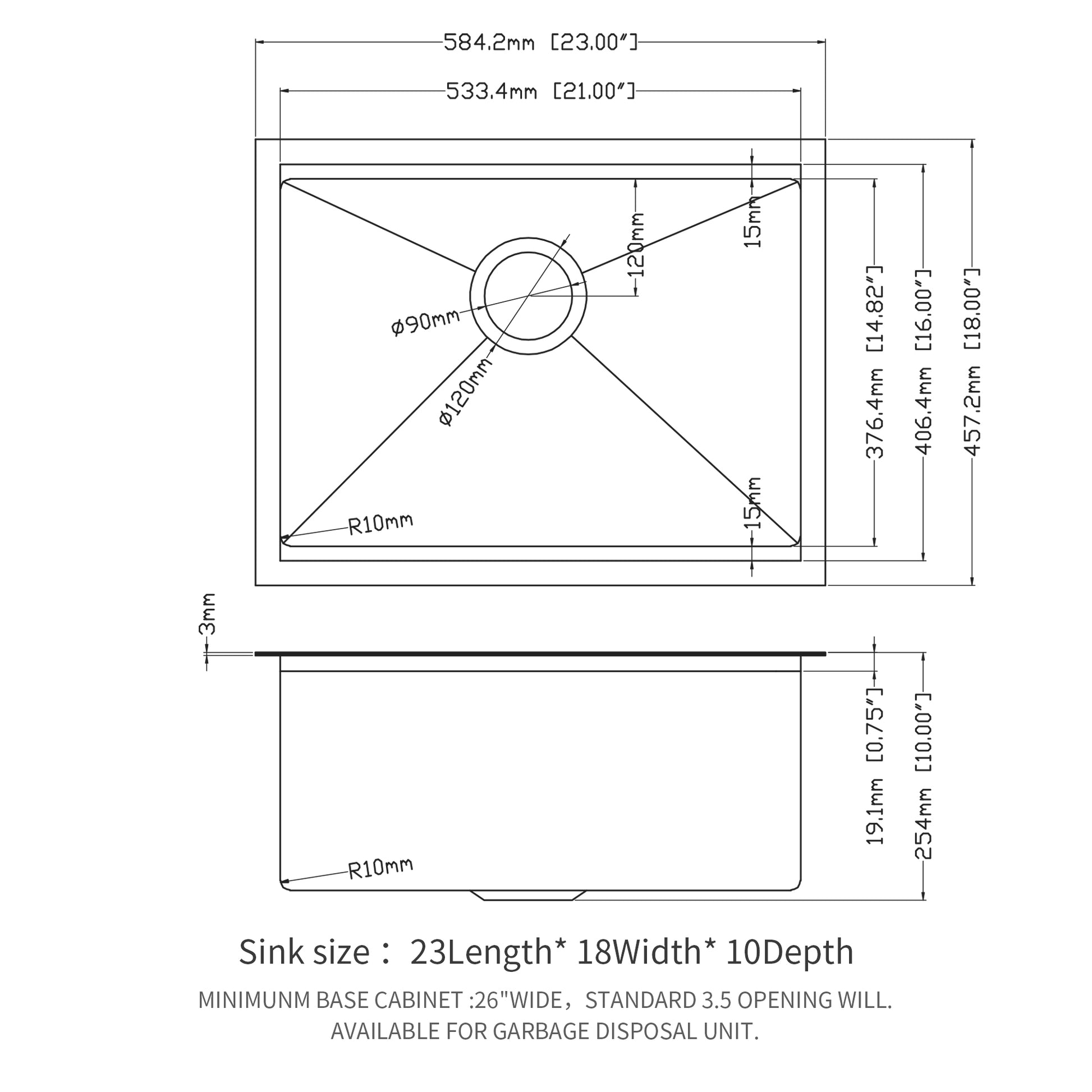 Gunmetal Black Workstation Kitchen Sink 23"X 18"X 10" Single Bowl Workstation Undermount Kitchen Sink 16 Gauge Stainless Steel Gunmetal Black Stainless Steel