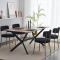 Set Of 2 Mid Century Modern Dining Chairs Teddy Fabric Upholstery Curved Back Metal Frame Black Elegant And Comfortable Kitchen Chairs Black Metal