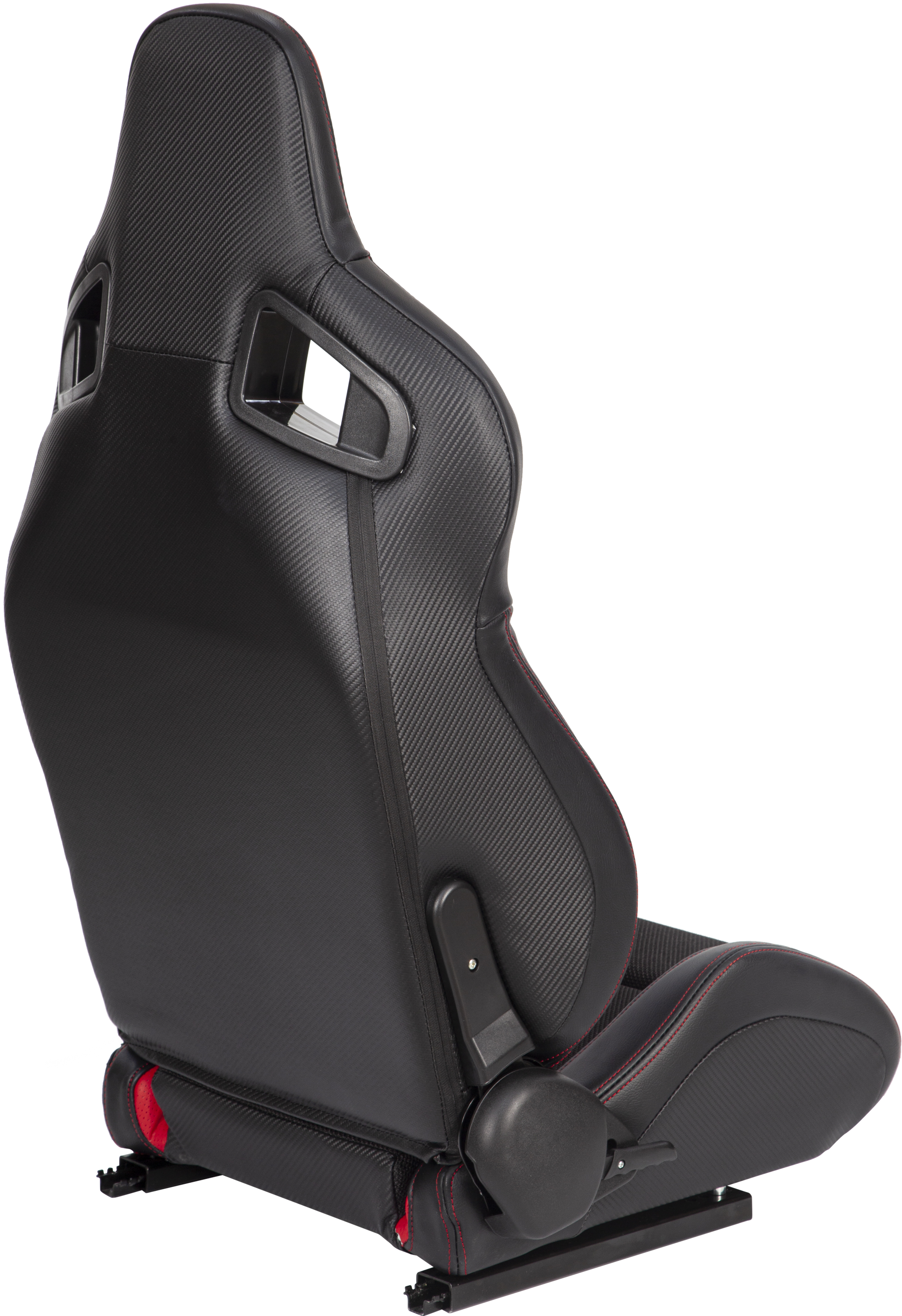 Racing Seatbucket Seats Black Red Vinyl