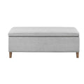 Rectangular Soft Close Storage Bench Light Grey Polyester