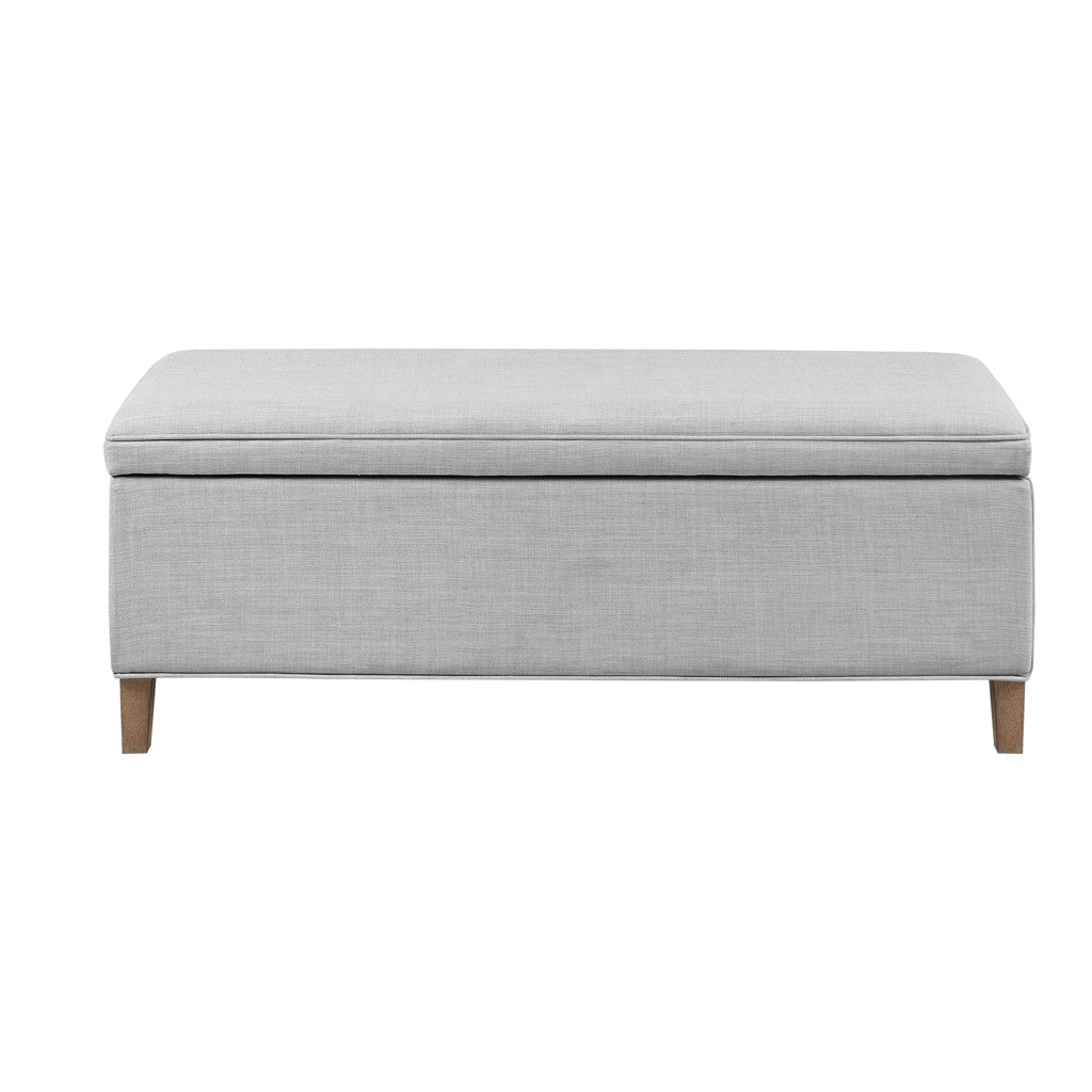 Rectangular Soft Close Storage Bench Light Grey Polyester