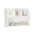 Kids Bookcase With 4 Compartments, Storage Book Shelf, Storage Display, Rack,Toy Organizer For Children'S Room, Playroom, Nursery White Mdf