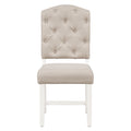 Retro Style Dining Chair Set With 4 Upholstered Chairs For Dining Room And Living Room Oak Natural Wood Off White Off White Solid Wood