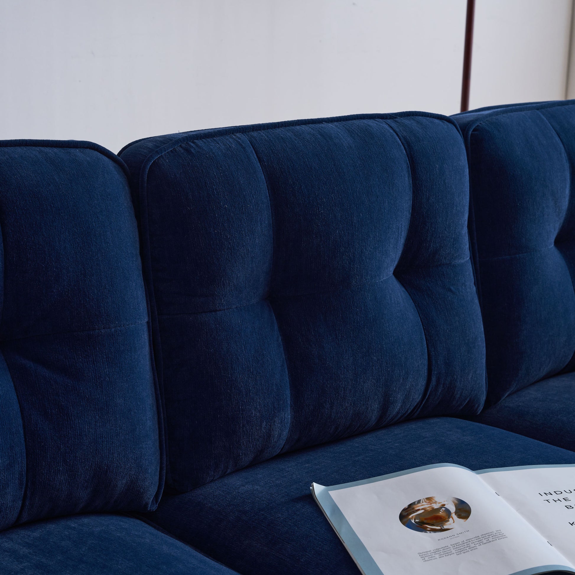 83" Modern Sectional Sofas Couches Velvet L Shaped Couches For Living Room, Bedroom, Blue Blue Foam Velvet