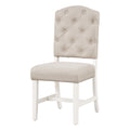 Retro Style Dining Chair Set With 4 Upholstered Chairs For Dining Room And Living Room Oak Natural Wood Off White Off White Solid Wood