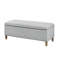 Rectangular Soft Close Storage Bench Light Grey Polyester