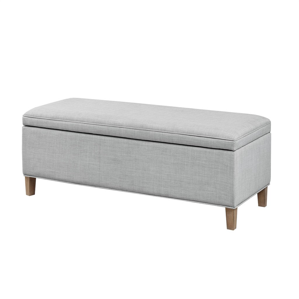 Rectangular Soft Close Storage Bench Light Grey Polyester