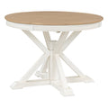 Functional Furniture Retro Style Dining Table Set With Extendable Table And 4 Upholstered Chairs For Dining Room And Living Room Oak Natural Wood Off White Oak Natural Wood Off White Solid Wood