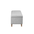 Rectangular Soft Close Storage Bench Light Grey Polyester