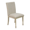 Upholstered Dining Chair With Turned Wood Legs Set Of 2 Light Grey Polyester