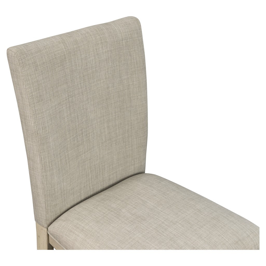Upholstered Dining Chair With Turned Wood Legs Set Of 2 Light Grey Polyester