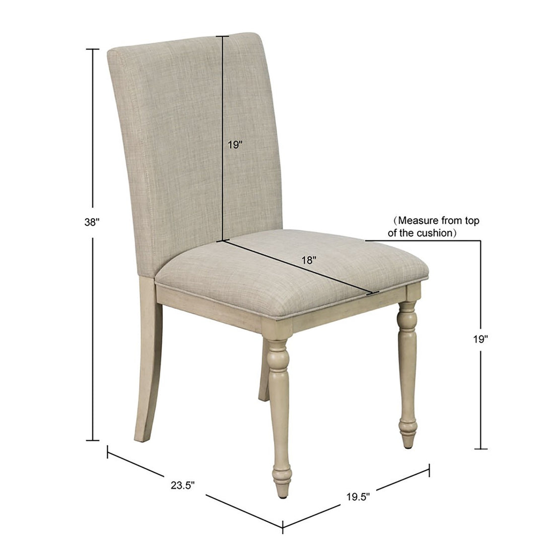 Upholstered Dining Chair With Turned Wood Legs Set Of 2 Light Grey Polyester