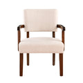 Fabric Accent Chair Set Of 2 With Round Wood Table, Decorative Slipper Chair Brown Espresso Primary Living Space Contemporary,Mid Century Modern,Modern Rubberwood Foam Rubber Wood