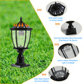 Solar Column Headlights With Dimmable Led 1 Pack Black Glass Aluminium