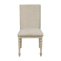 Upholstered Dining Chair With Turned Wood Legs Set Of 2 Light Grey Polyester