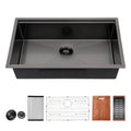 Gunmetal Black Workstation Kitchen Sink 23