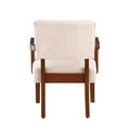 Fabric Accent Chair Set Of 2 With Round Wood Table, Decorative Slipper Chair Brown Espresso Primary Living Space Contemporary,Mid Century Modern,Modern Rubberwood Foam Rubber Wood