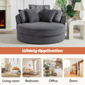 Swivel Accent Barrel Chair With 5 Movable Pillow 360 Degree Swivel Round Sofa Chair For Living Room,Bedroom, Hotel, Grey Grey Foam Corduroy