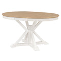 Functional Furniture Retro Style Dining Table Set With Extendable Table And 4 Upholstered Chairs For Dining Room And Living Room Oak Natural Wood Off White Oak Natural Wood Off White Solid Wood