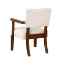 Fabric Accent Chair Set Of 2 With Round Wood Table, Decorative Slipper Chair Brown Espresso Primary Living Space Contemporary,Mid Century Modern,Modern Rubberwood Foam Rubber Wood