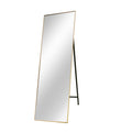 Gold 65 X 22 In Metal Stand Full Length Mirror Gold Classic Mdf Glass Aluminium