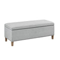 Rectangular Soft Close Storage Bench Light Grey Polyester