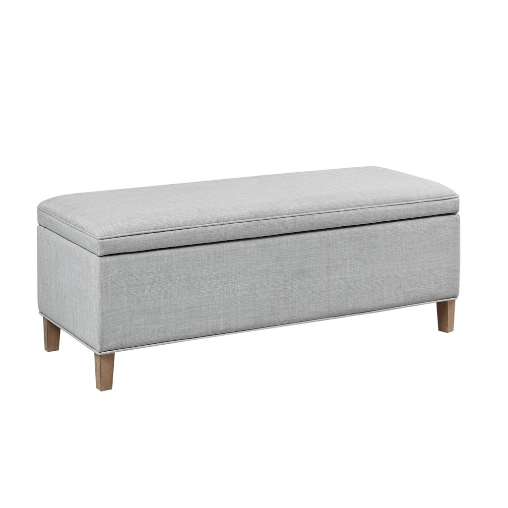 Rectangular Soft Close Storage Bench Light Grey Polyester