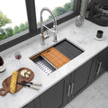 Gunmetal Black Workstation Kitchen Sink 23