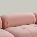 Modular Sectional Sofa, Button Tufted Designed And Diy Combination,L Shaped Couch With Reversible Ottoman, Pink Velvet Pink Velvet Wood Soft Tight Back Eucalyptus Pillow Top Arms Foam Spring